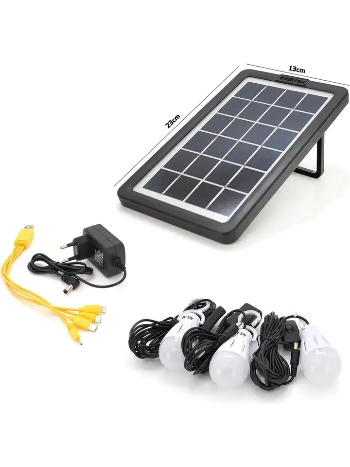 Everton RT-999 Solar Panelli Güneş Enerjili Işıldak Fener Radyo — 2