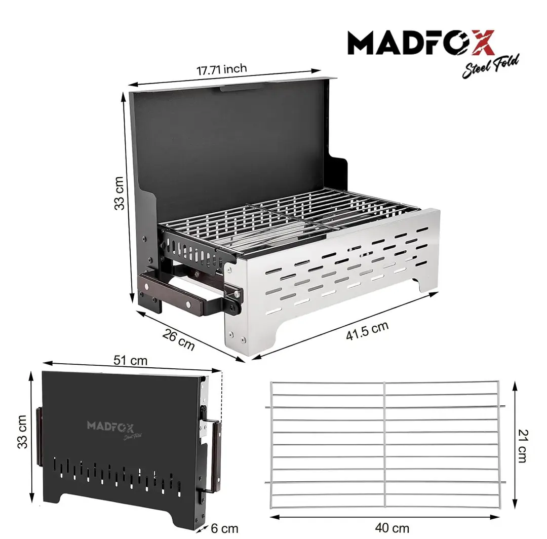Madfox Steelfold Paslanmaz Çelik Katlanabilir Mangal — 1