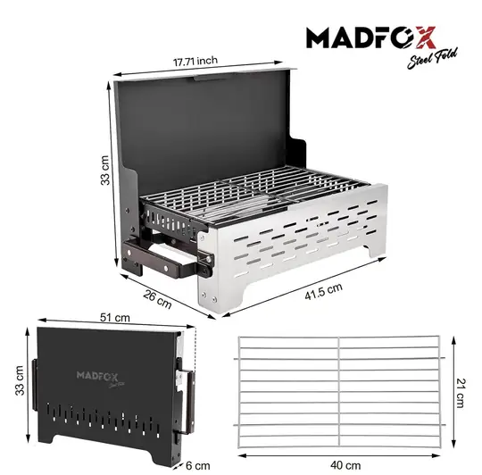 Madfox Steelfold Paslanmaz Çelik Katlanabilir Mangal