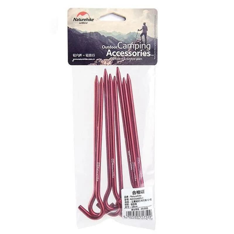 Naturehike C-Kafa 16 cm Çadır Kazığı [8 Pcs] Kırmızı — 1