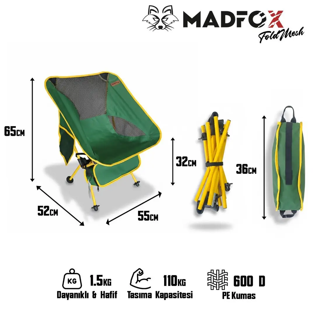 Madfox FoldMesh Mini Kompakt Katlanır Sandalye — 7