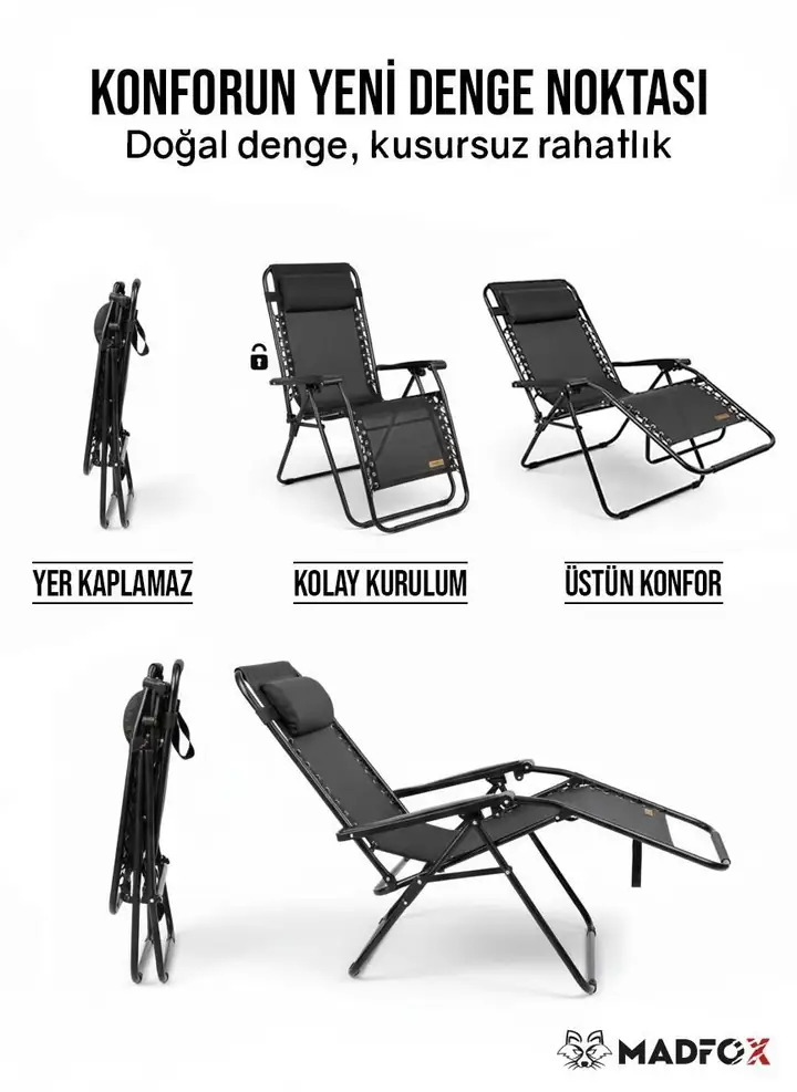 Madfox EasyRest Katlanır Şezlong Sandalye — 4