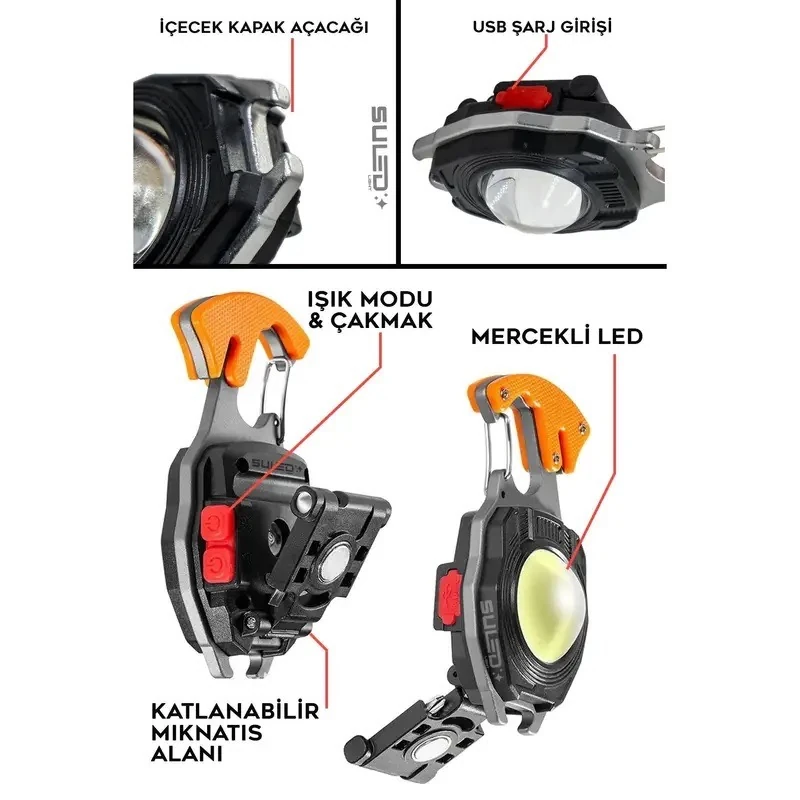 SAFE-KEY Çok Amaçlı Işık “Cebindeki Hayatta Kalma Kiti” 