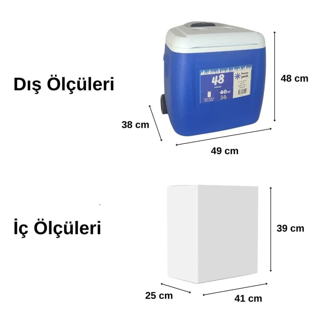 Freeze Peak Eco Cool 40 QT Soğutucu Buzluk 38 Litre - Mavi — 7