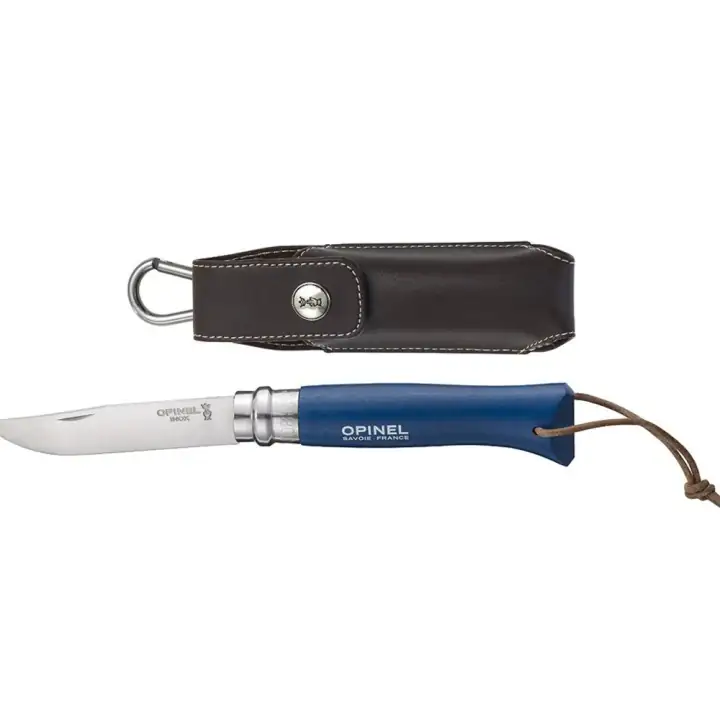 Opinel Inox 8 No Deri Kılıflı Paslanmaz Çakı (Mavi) — 2