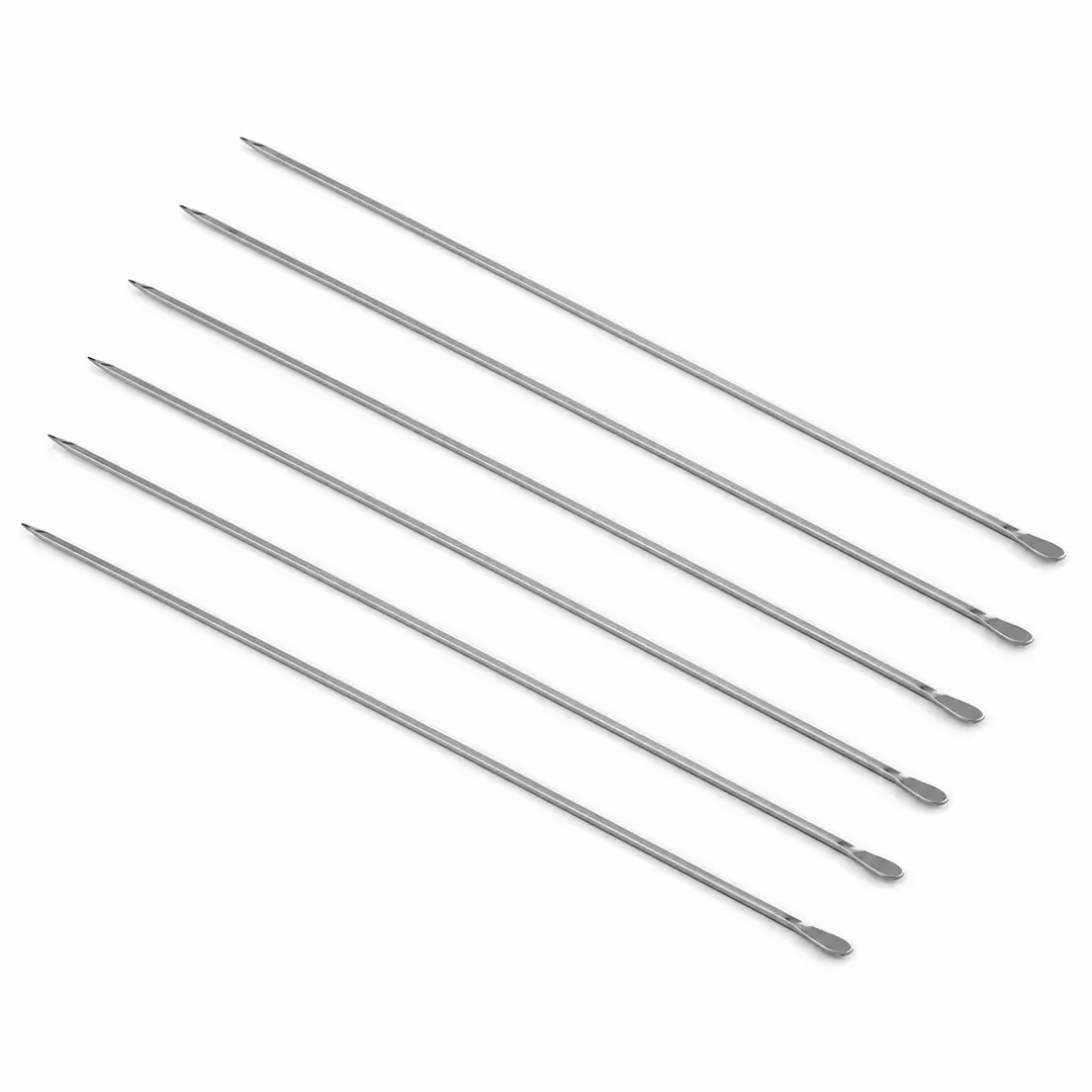 6 Adet Paslanmaz Çelik Kare Şiş 5 mm 60 cm — 1