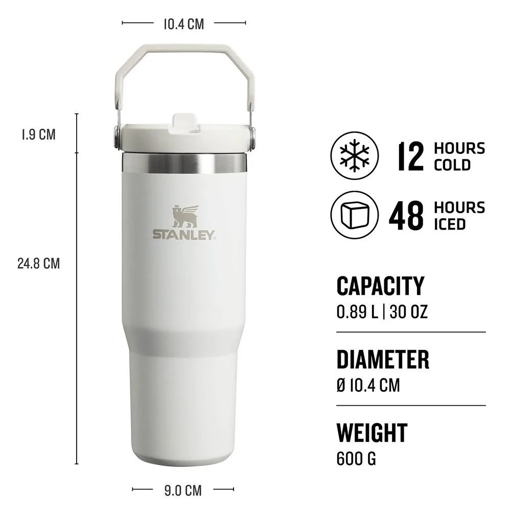 Stanley The IceFlow Flip Straw Pipetli Termos Bardak 0,89 LT - Beyaz