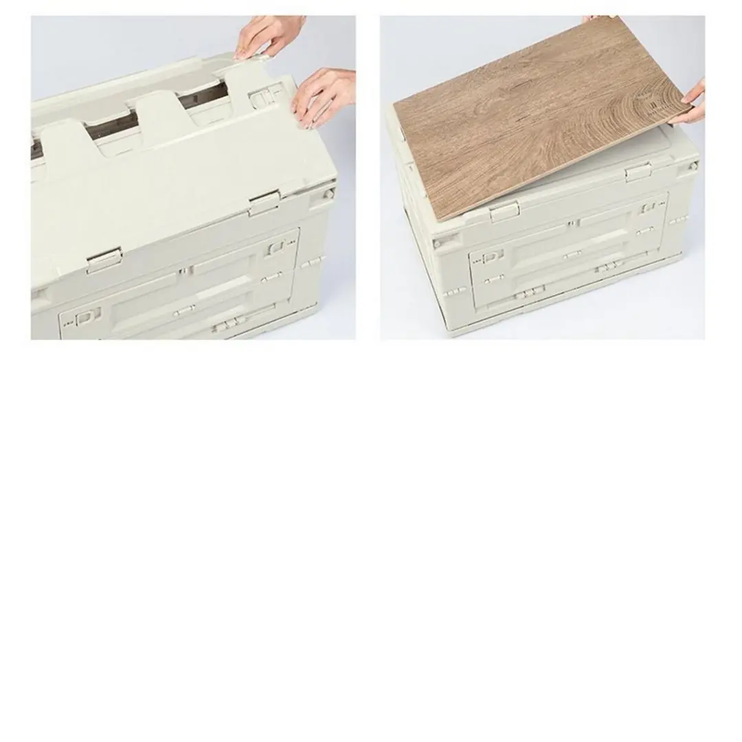 Madfox Çok Fonksiyonlu Katlanabilir Kamp Saklama Kutusu [ Seyahat Organizatörü ] Khaki - 60 LT — 5