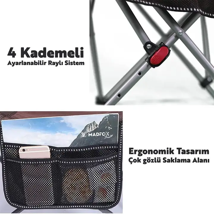 Madfox Prowler 3 Kademeli Yatabilen Kamp Sandalyesi — 7