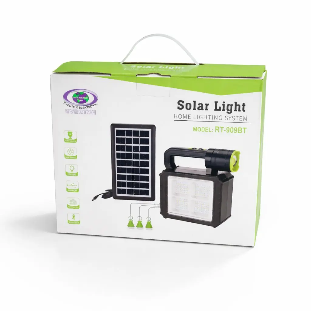 Everton RT-909BT Solar Panelli Mp3 Radyo Işıldak Fener Aydınlatma — 1