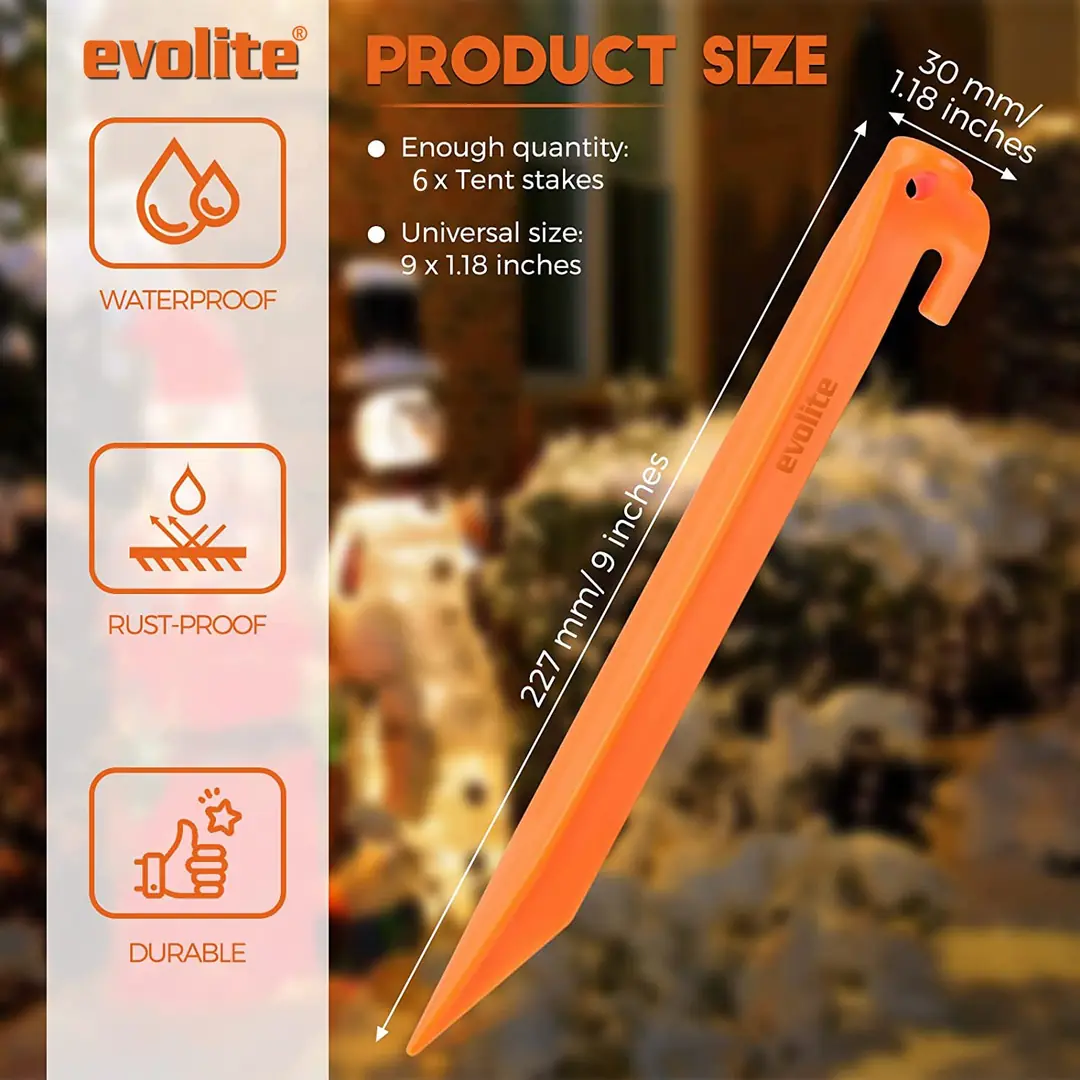 Evolite Arancio ABS Çadır Kazığı -23cm 6 Adet — 1