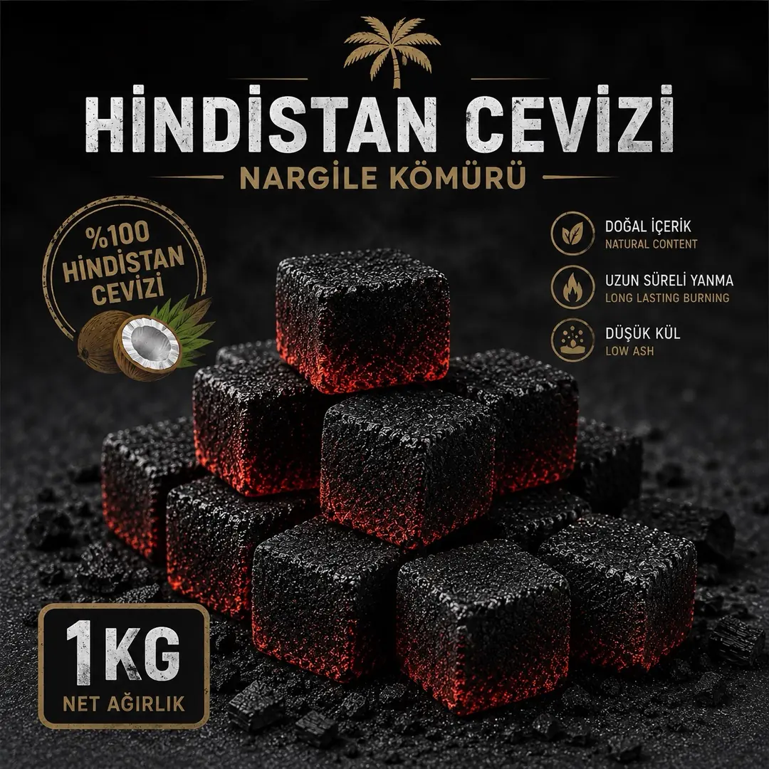Hindistan Cevizi Nargile Kömürü 1kg — 1
