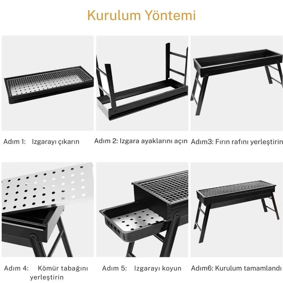 Madfox Cookout Portatif Katlanır BBQ Mangal BLACK — 8