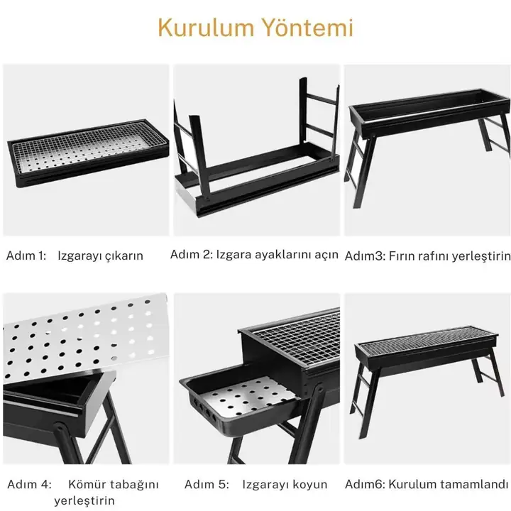 Madfox Cookout Portatif Katlanır BBQ Mangal BLACK — 8