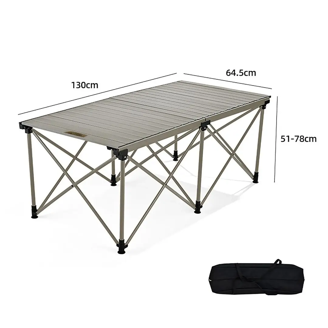 CAMPFESTO Horizon Katlanabilir Outdoor Masa 130x64,5 cm Ayarlanabilir Yükseklikli Kamp & Piknik Masası — 3