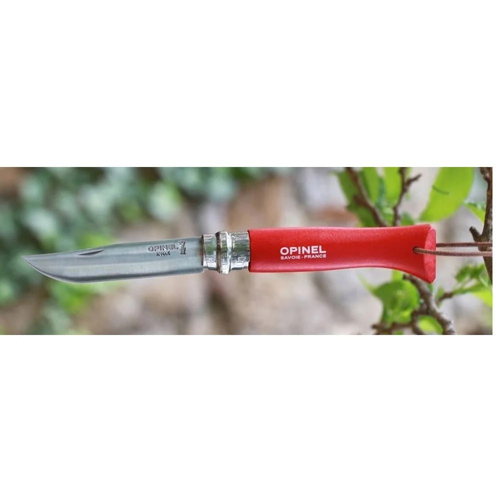 Opinel Inox No 8 Gürgen Saplı Paslanmaz Çelik Çakı (Kırmızı)