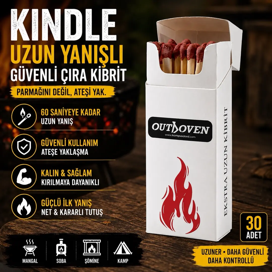KINDLE – Uzun Yanışlı Güvenli Çıra Kibrit (30’lu) — 2
