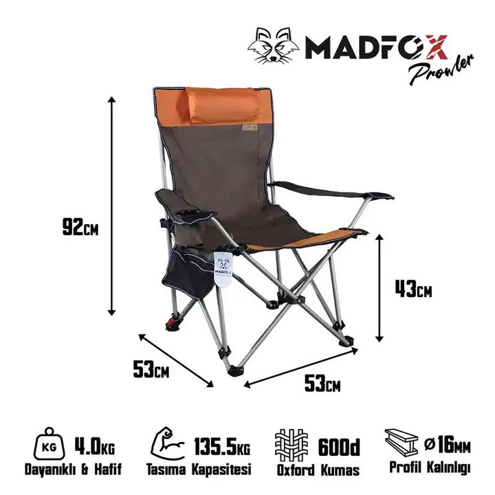 Madfox Prowler 3 Kademeli Yatabilen Kamp Sandalyesi — 8