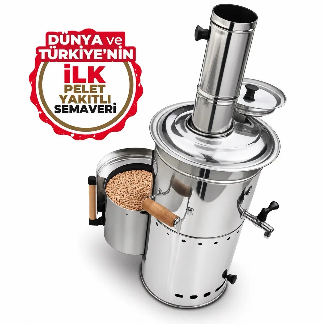 İfyıl Pelet Yakıtlı Dumansız Paslanmaz Çelik 4 Litre Semaver (1 KG Pelet Hediyeli) — 5