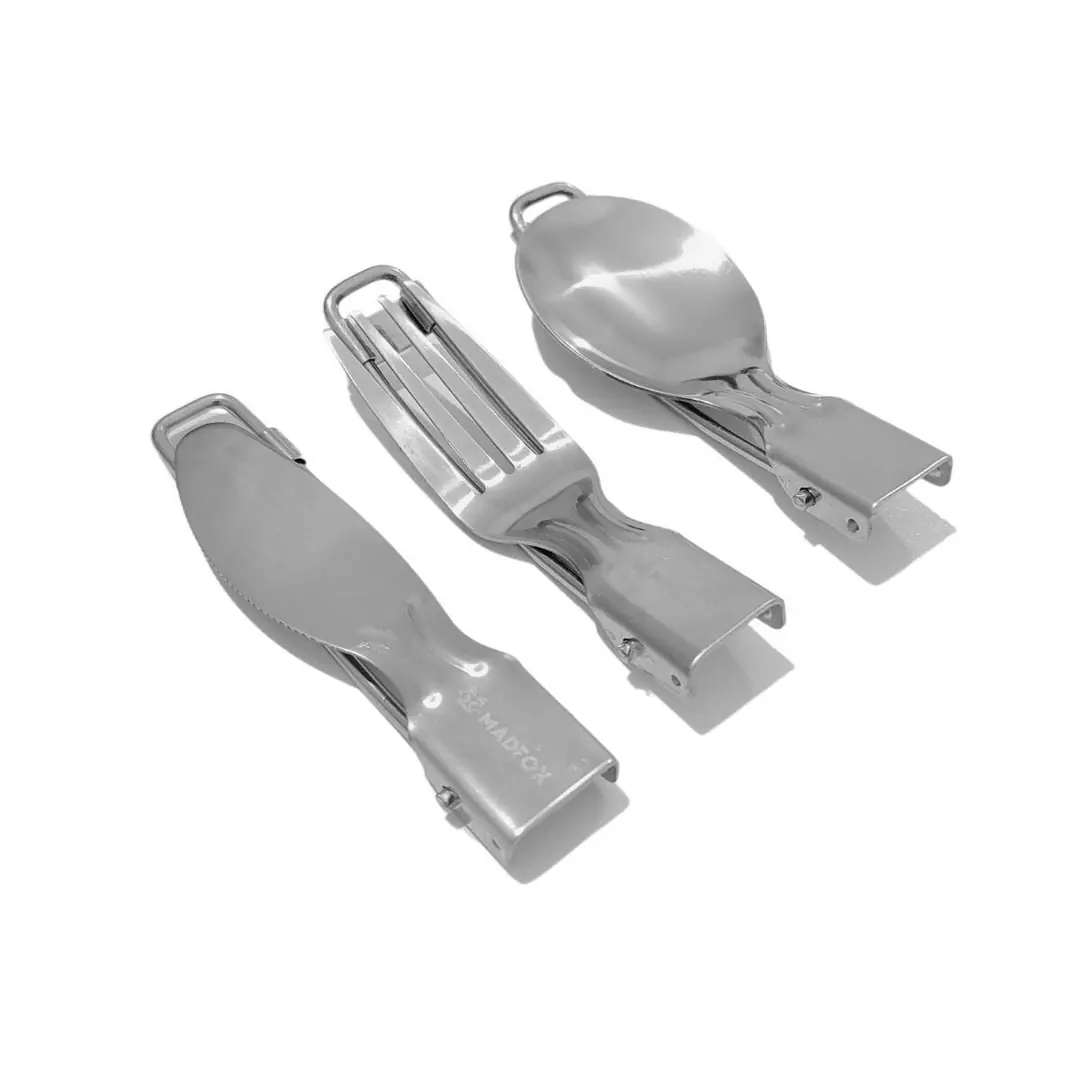 Madfox Heavy Duty 3IN1 Katlanır Çatal Kaşık Bıçak Seti — 3
