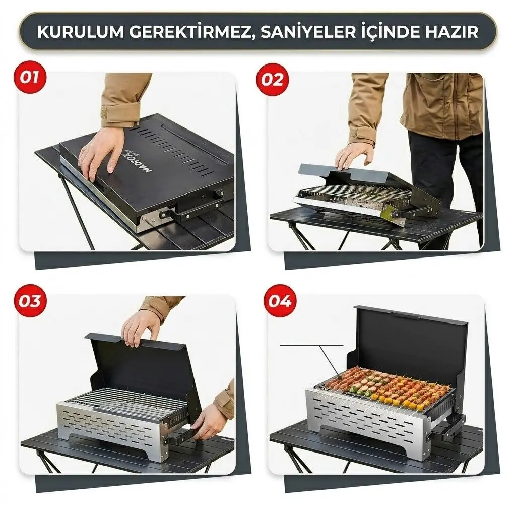 Madfox Steelfold Paslanmaz Çelik Katlanabilir Mangal — 2