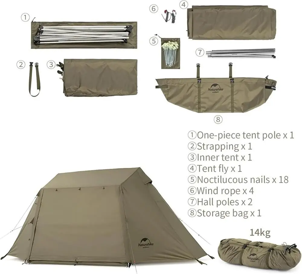 Naturehike Village 5.0 Otomatik Kurulum 4 Kişilik Kamp Çadır — 5