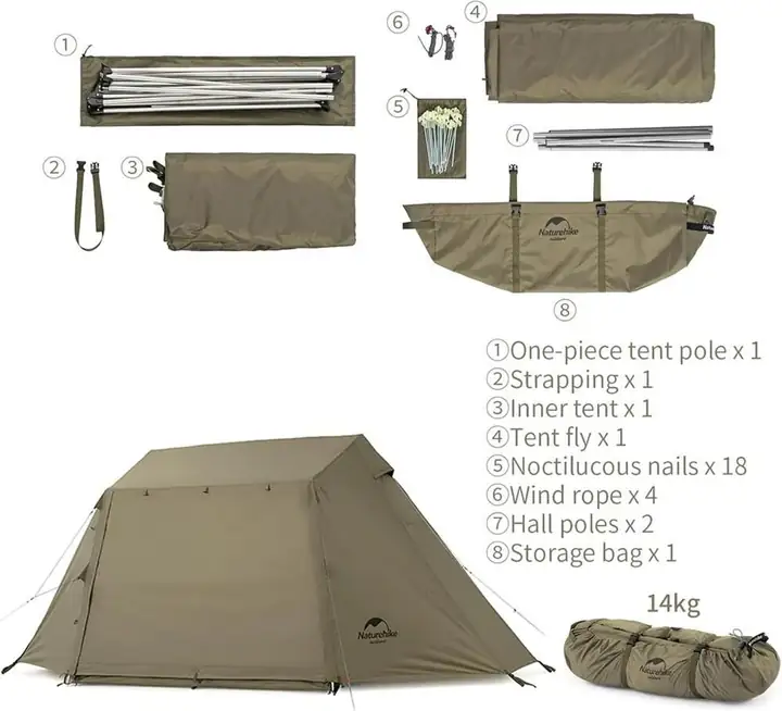 Naturehike Village 5.0 Otomatik Kurulum 4 Kişilik Kamp Çadır — 5