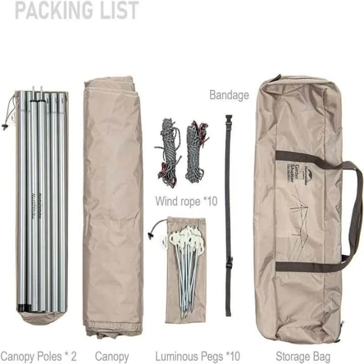 Naturehike Square Glamping 3x4 mt Tarp [Güneş ve Rüzgar Koruma Tentesi] Quicksand Gold — 6