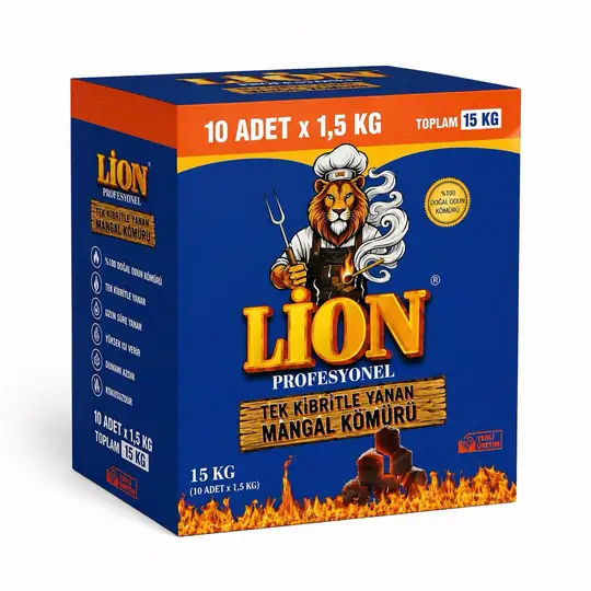 Lion Tek Kibritle Yanan Mangal Kömürü — 1,5 kg
