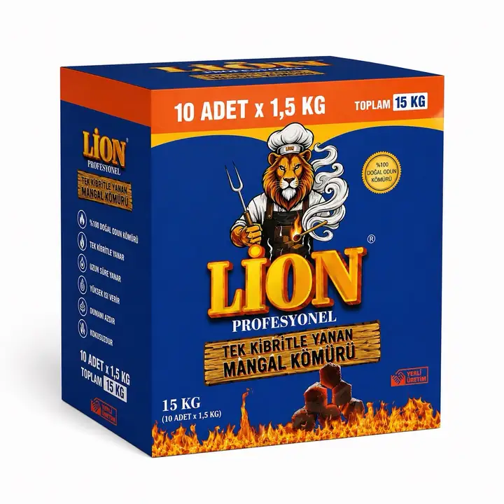 Lion Tek Kibritle Yanan Mangal Kömürü — 1,5 kg