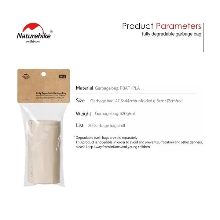 Naturehike Biyolojik 3 Katlı Tamamen Parçalanabilir Çöp Torbası [PBAT + PLA] — 2