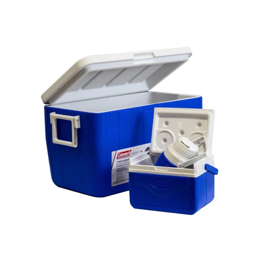 Coleman 3-Piece Cooler Combo 48 QT 45.4 Lt BL Combo 5 QT 3 Gal. C002 Buzluk Set — 2