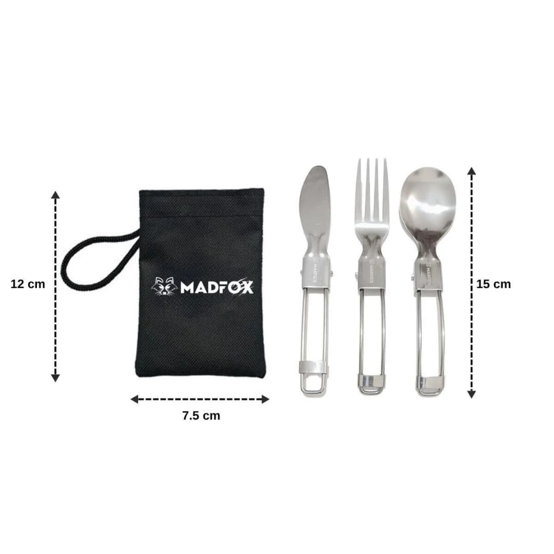 Madfox Heavy Duty 3IN1 Katlanır Çatal Kaşık Bıçak Seti — 7
