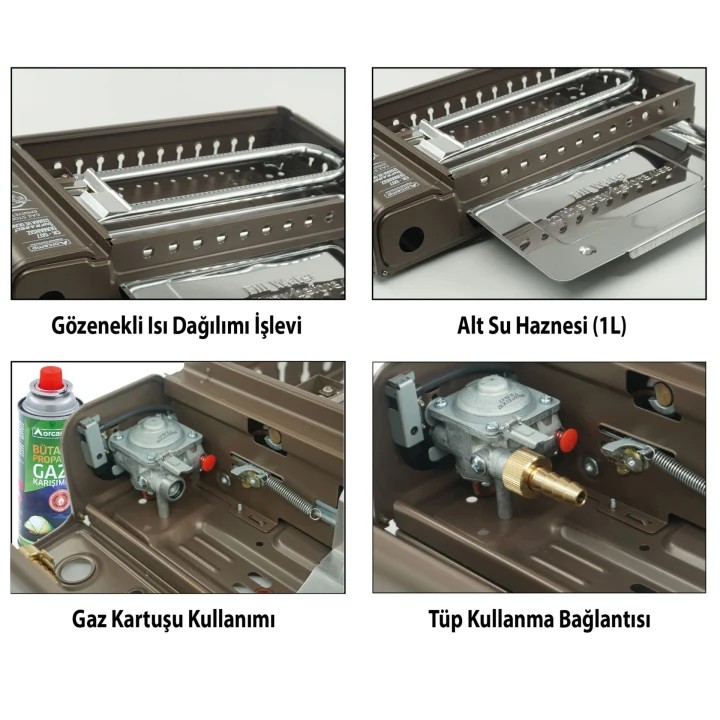 Orcamp Dumansız Izgara Ocak - Bez Çantalı - Gaz Stop Emniyetli