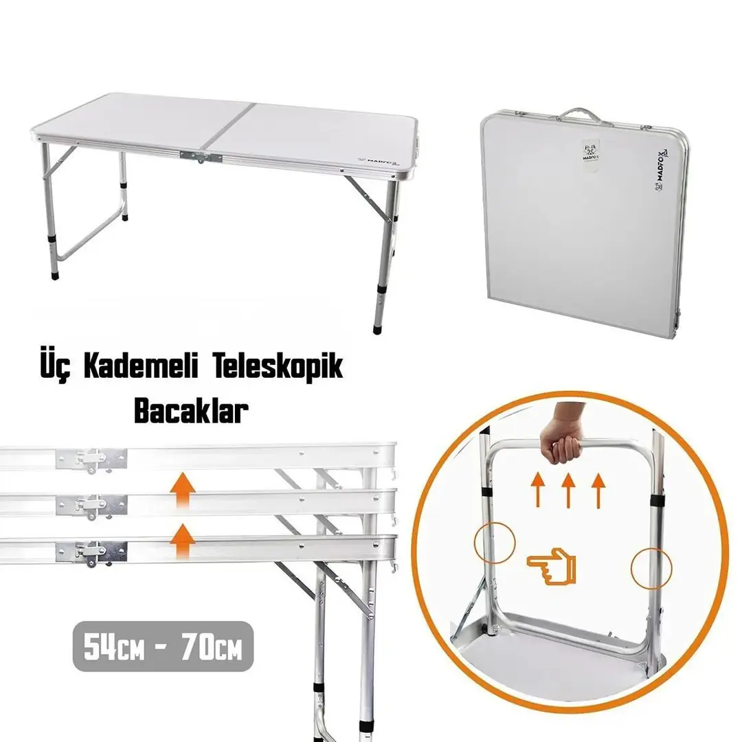 Madfox Nomad Duo Tabureli Katlanır Kamp Masası Seti — 2