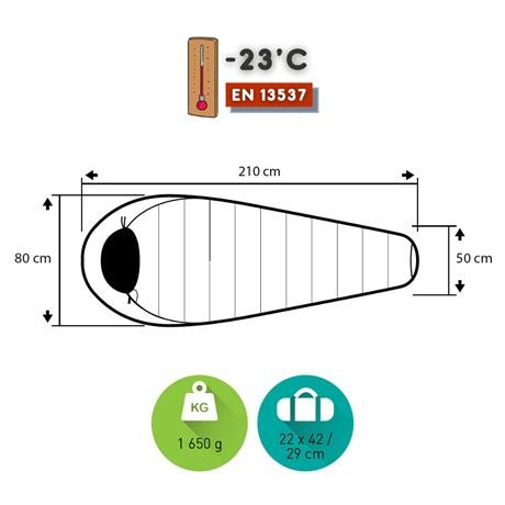 Trimm Traper -23'C Ultralight Uyku Tulumu - 185R, Yeşil