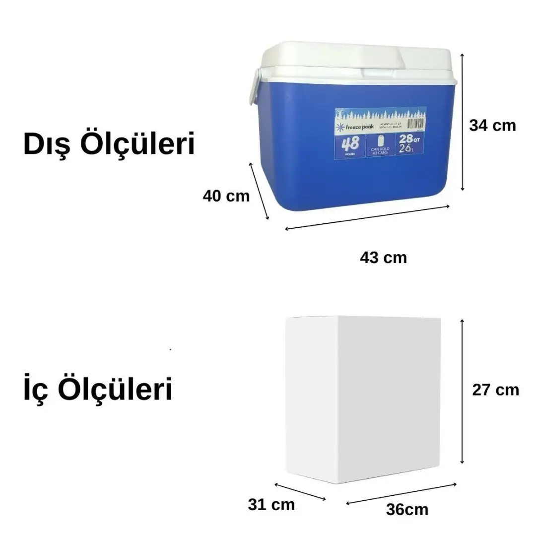 Freeze Peak Adventure 28 QT Soğutucu Buzluk 26 Litre — 2