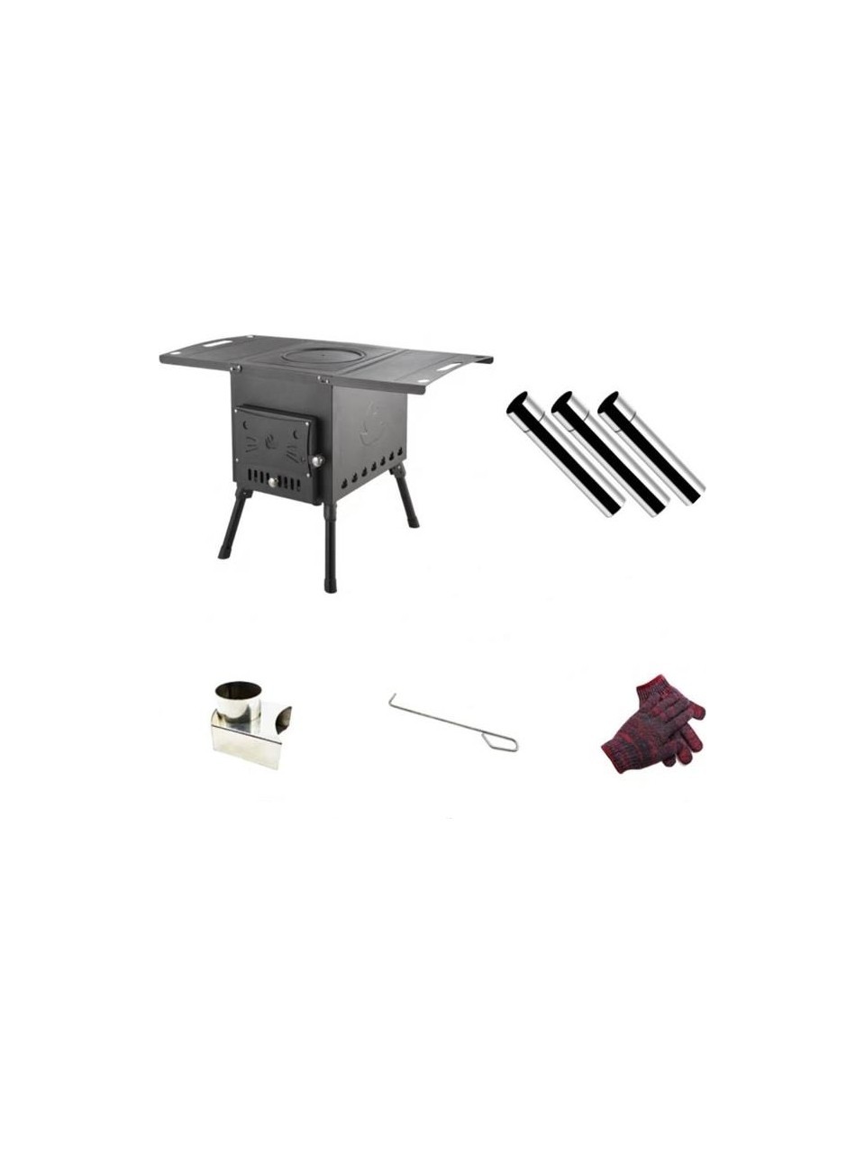Northopia Yüksek Kalite Portatif Döküm Çadır Sobası Şömine Görünümlü Dış Bahçe Outdoor Kamp Karavan Soba