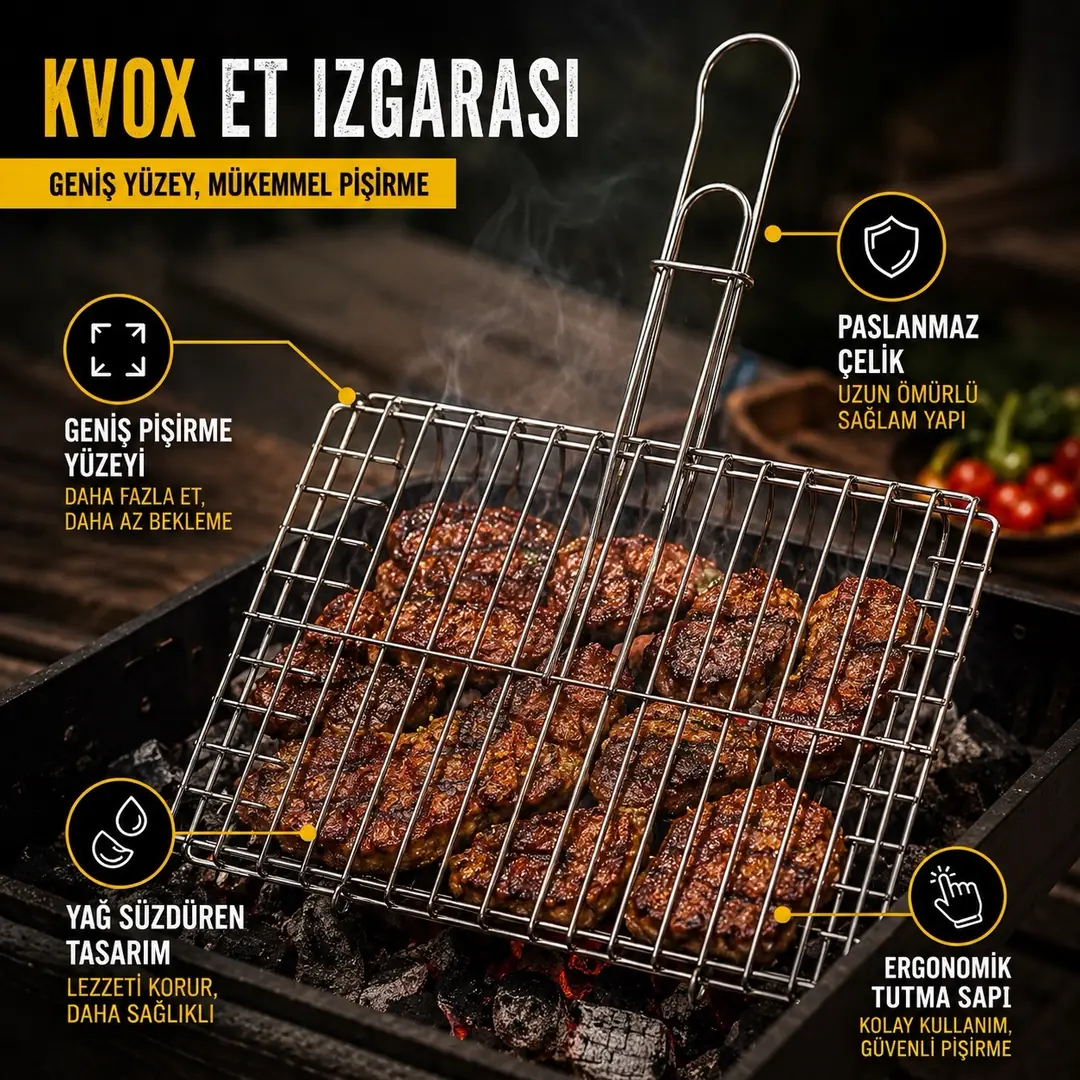 Kvox Paslanmaz Çelik Et Izgarası — 2