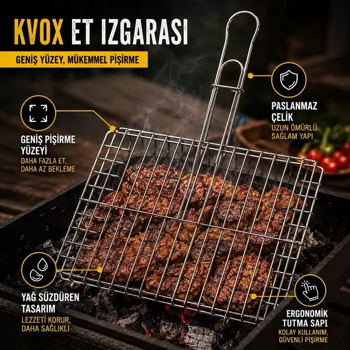 Kvox Paslanmaz Çelik Et Izgarası — 2
