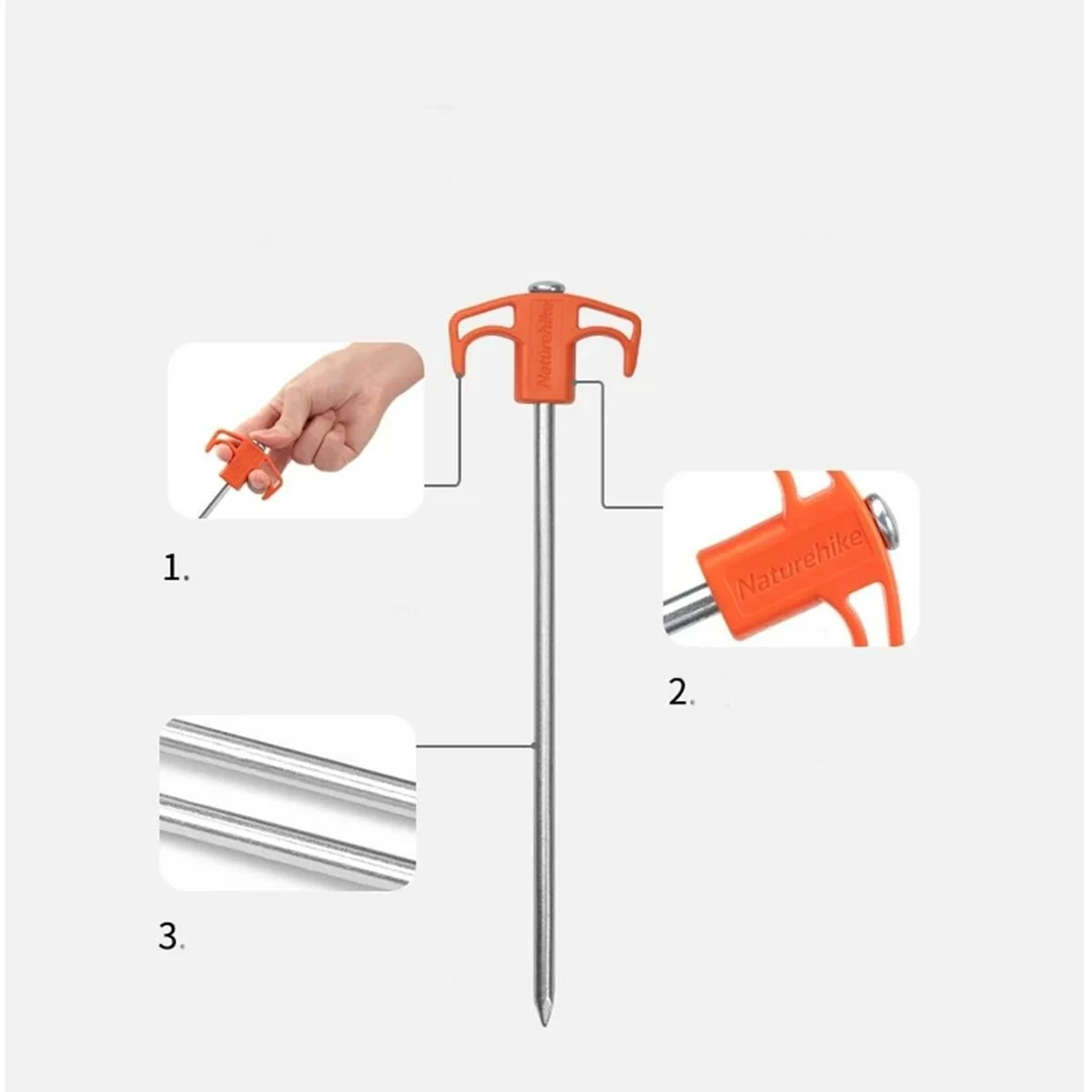 Naturehike Çadır Kazığı 25cm ( Galvanizli Demir ) (2Pcs) — 5