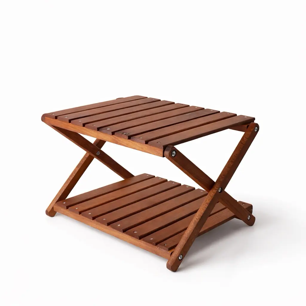 Kvox Stack Katlanır Çok Amaçlı Ahşap Kamp Rafı - Handmade — 6