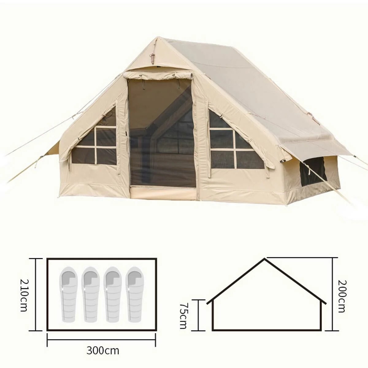 Madfox Burton Glamping Cotton Inflatable Şişme Çadır