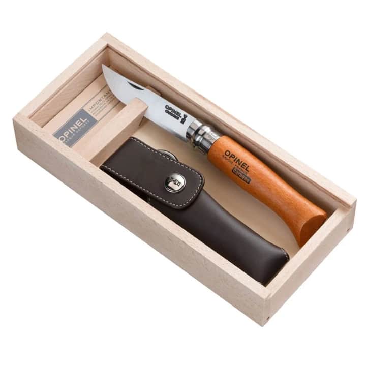 Opinel 8 No Deri Kılıflı Karbon Çelik Çakı (Özel Kutulu) — 2