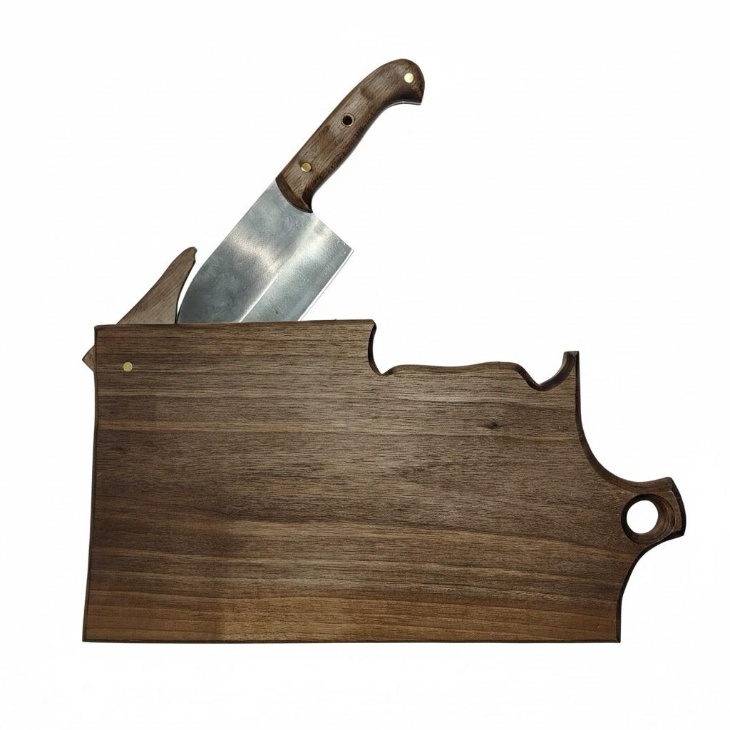 Ahşap Kesme Tahtası ve Almazan Bıçak Seti