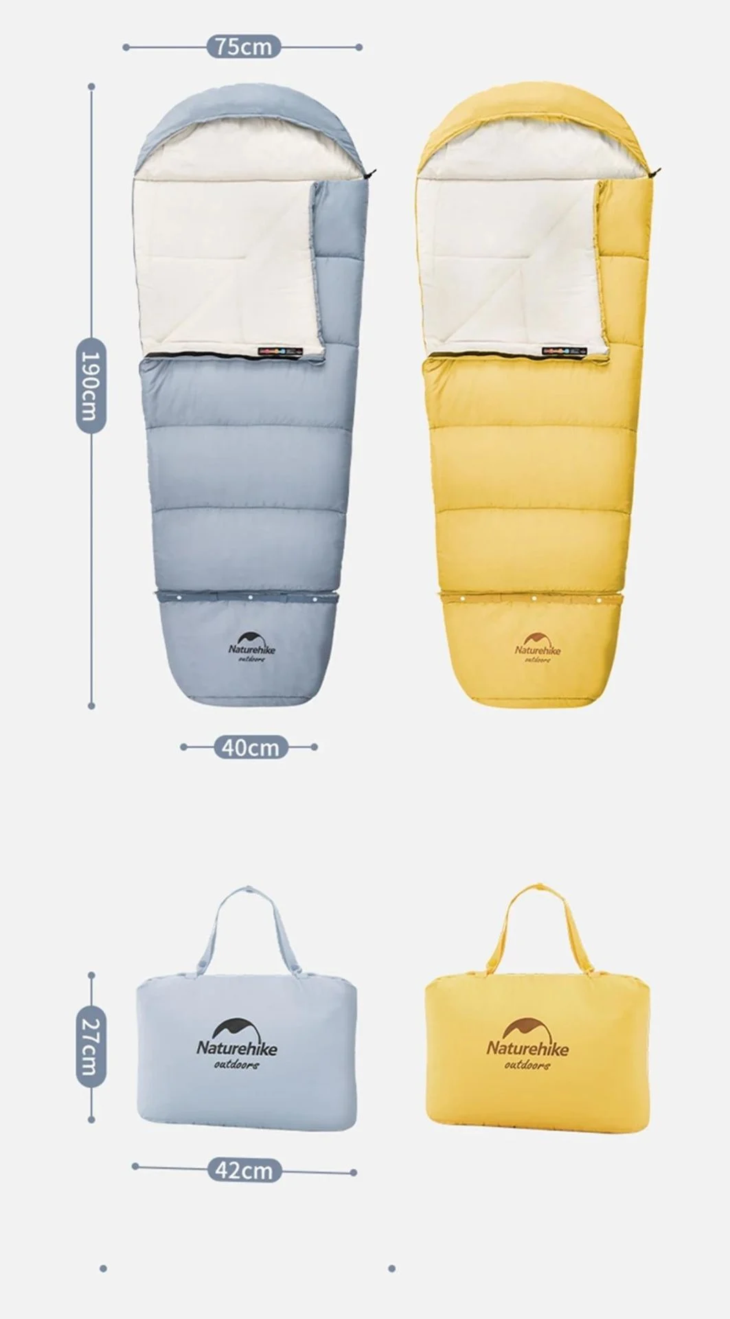 Naturehike C180 UltraLight Pamuklu Uyku Tulumu -8°C (Çocuk ) — 8