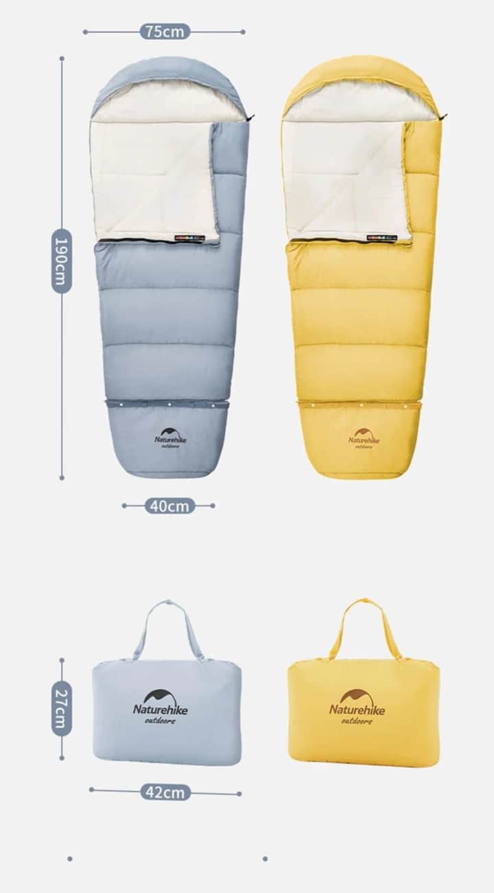 Naturehike C180 UltraLight Pamuklu Uyku Tulumu -8°C (Çocuk ) — 8