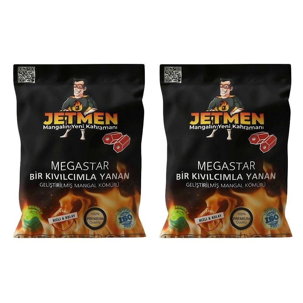 Jetmen PRO Geliştirilmiş Mangal Kömürü - 2 Adet