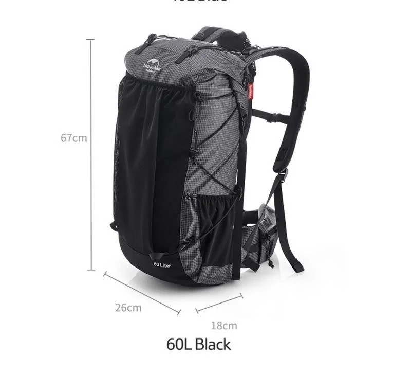 Naturehike Rock 60+5 Lt Trekking Sırt Çantası - Black