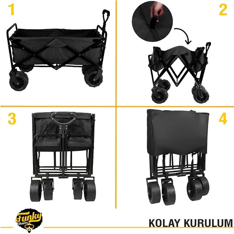 FUNKY CHAIRS Katlanır Vagon Plaj ve Kamp Arabası